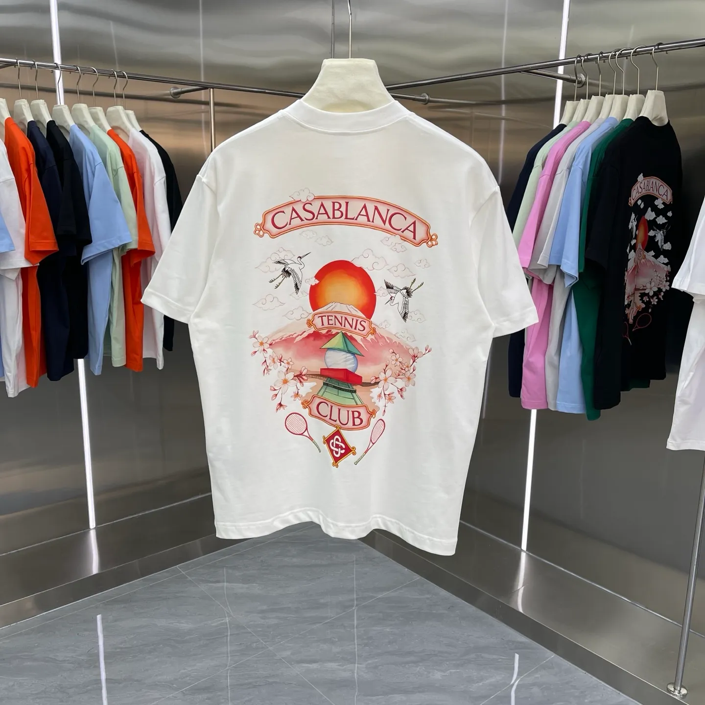 New Arrival Casablanca Classic Series T ～ ， ， 。 ， Classic ， In Stock ！ ：White Black Green Gray Light Green Blue Royal Blue Orange（8 ） Size：S M L XL XXL